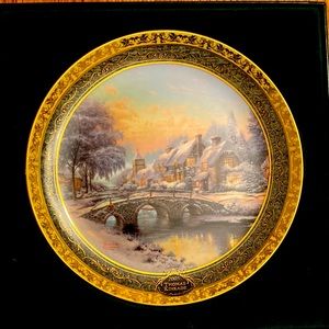 Thomas Kincaid Cherished Christmas Memories Numbered Plate with Cert of Authenti